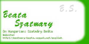 beata szatmary business card
