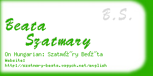 beata szatmary business card